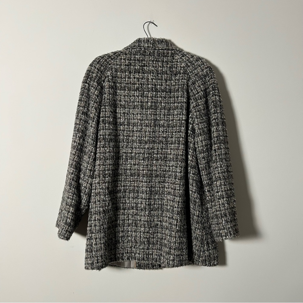 Katherine Kelly Alpaca Wool Blend Tweed Coat Grey Womens 14 - Picture 8 of 9